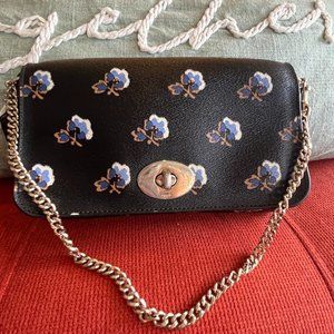 COACH Leather Floral Clutch